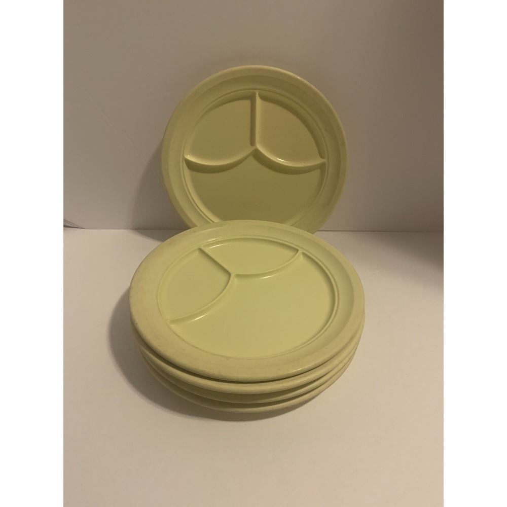 DALLAS WARE Carlisle Melmac Melamine VTG Camp Divided Dinner Plates set Of 5